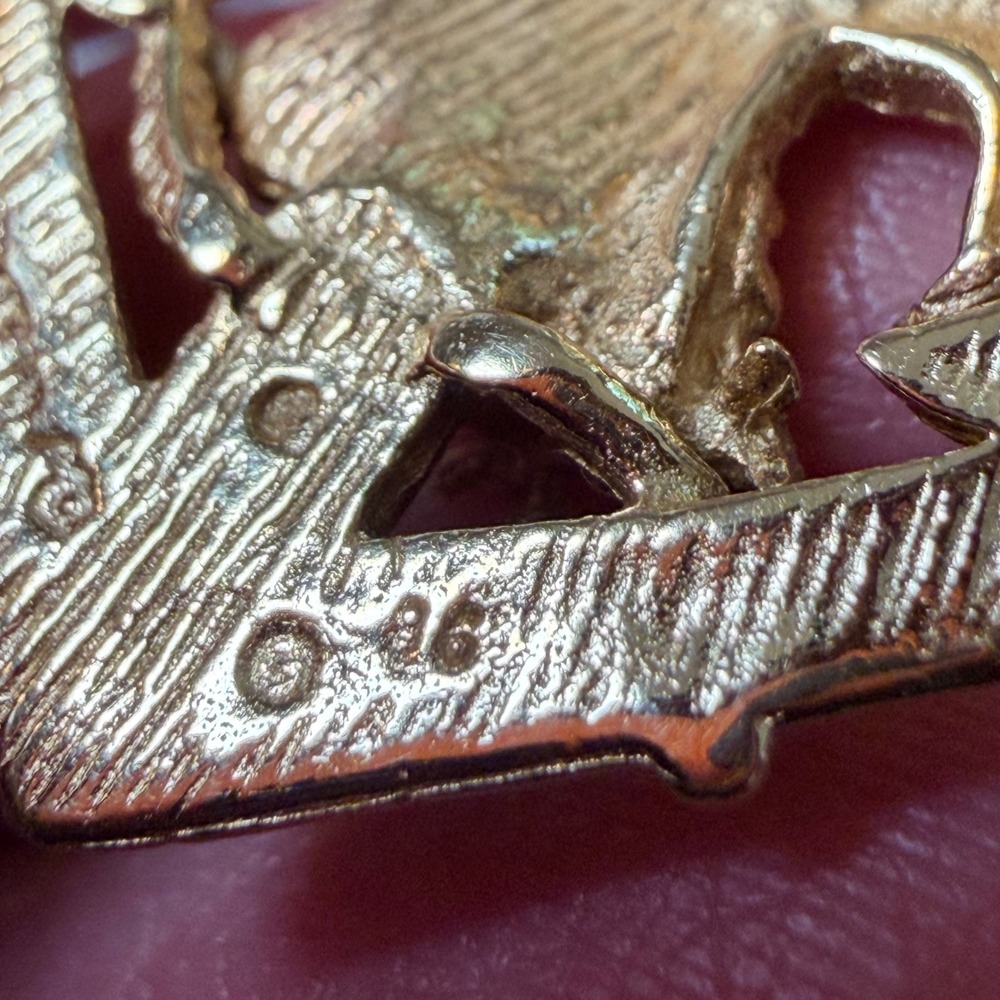 Vintage 14K Yellow Gold Eagle Anchor Pendant Nautical Navy Charm 7.32g Vtg 1986 - Picture 4 of 11